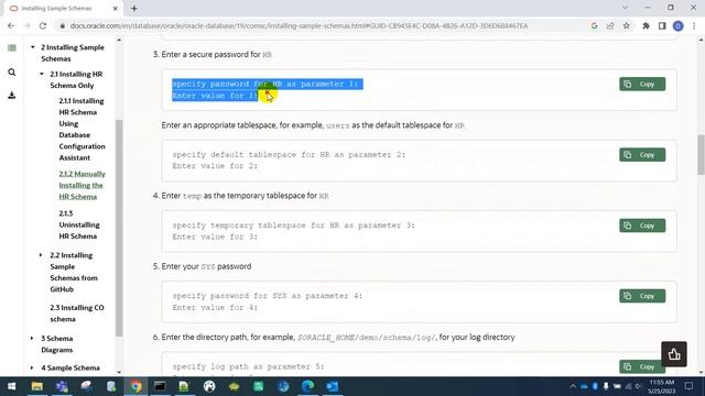 HR schema installation after database setup. смотреть онлайн