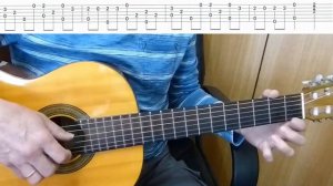 Светит месяц  на гитаре + табы - Russian folk tune «The Moon is Shining Brightly»  - guitar + tabs