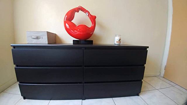 Tvilum 7029661 Scottsdale 6 Drawer Double Dresser, Black Wood Grain review смотреть онлайн