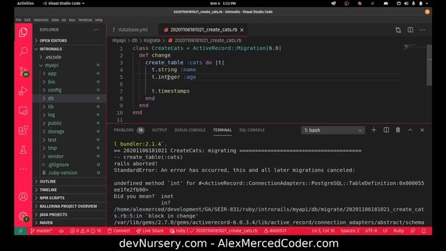 AM Coder - Basics of Ruby on Rails #3 - Postgres, Generate Scaffold, Seeding смотреть онлайн