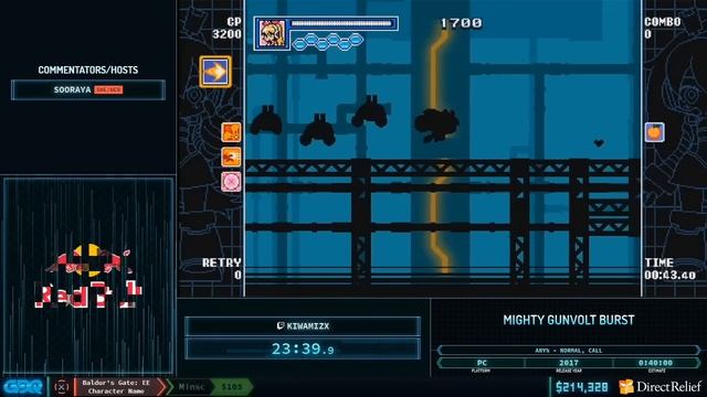 Mighty Gunvolt Burst by KiwamiZX in 36:57 - Corona Relief Done Quick смотреть онлайн