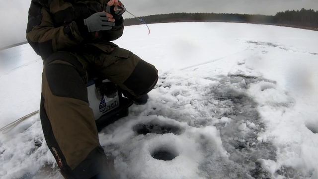 Зимняя рыбалка на безнасадку-безмотылку гвоздешарик. Ловим окуня. смотреть онлайн