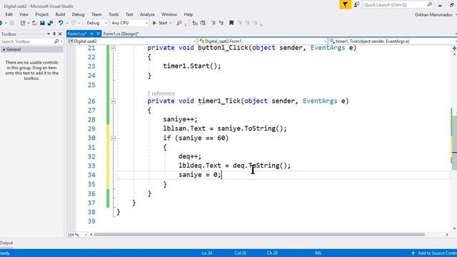 C# DƏRS-22 (PROYEKT-RƏQƏMSAL SAAT PROQRAMI)-ORXAN MƏMMƏDOV смотреть онлайн