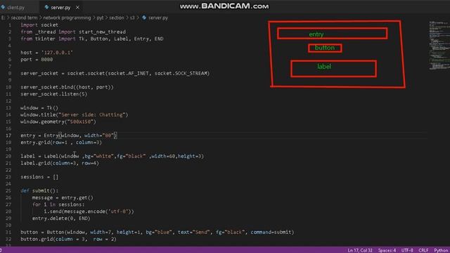 chat program by python using tkinter GUI_server side смотреть онлайн