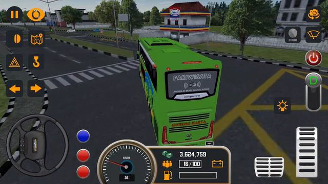 Mobile Bus Simulator: Bus Driving Game - Green Bus Passanger Transport Jakarta - Android Gameplay 3