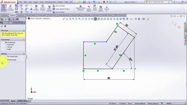 The Basics on SolidWorks Sketch Lines смотреть онлайн
