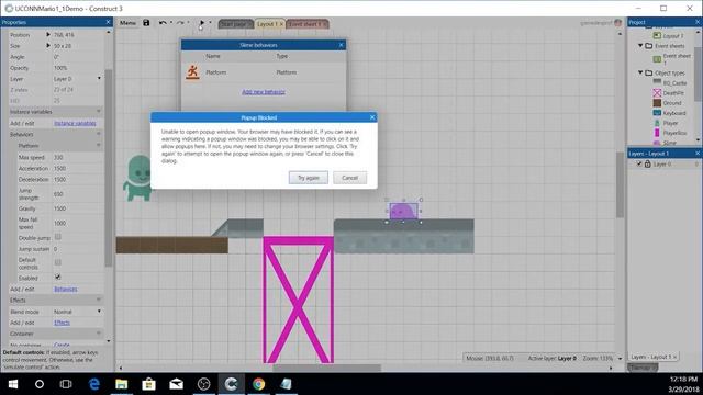 Game Dev 101 Construct 3 Sidescroller Tutorial Part 2 смотреть онлайн