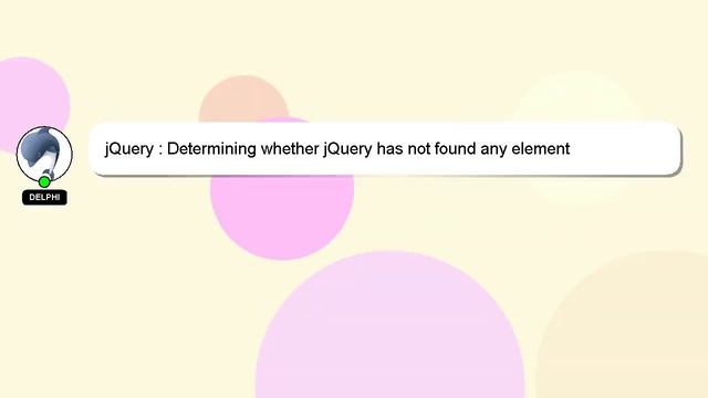 jQuery : Determining whether jQuery has not found any element смотреть онлайн