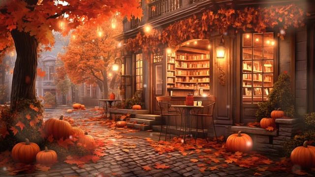 Fall Magic at the Bookstore & Coffee Cafe ?☕️✨ | Cozy Jazz Ambience Soundscapes смотреть онлайн