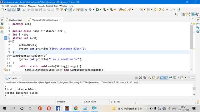 Instance Variable / Non Static Variable || Basic java || 17_Nov_2021 смотреть онлайн
