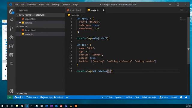 JavaScript Tutorial #3 - Objects смотреть онлайн