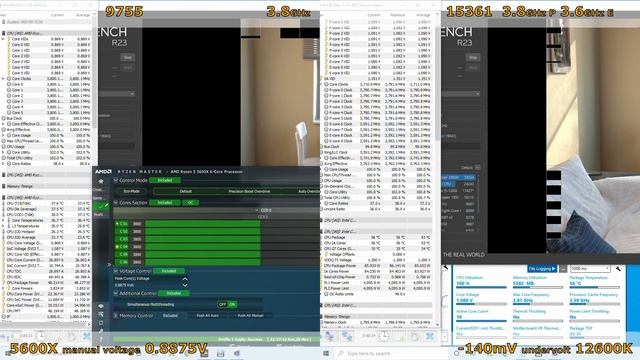 5600X vs 12600K Cinebench R23 overclocking undervolting Performance per Watt смотреть онлайн