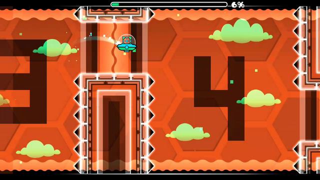 Пытаюсь пройти уровень в Geometry Dash Flappy Hexagon часть 1