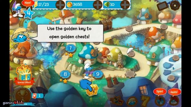 Smurfs Epic Run gameplay #2 - Best apps Android iOS for kids - Free Mobile game Smurfs смотреть онлайн