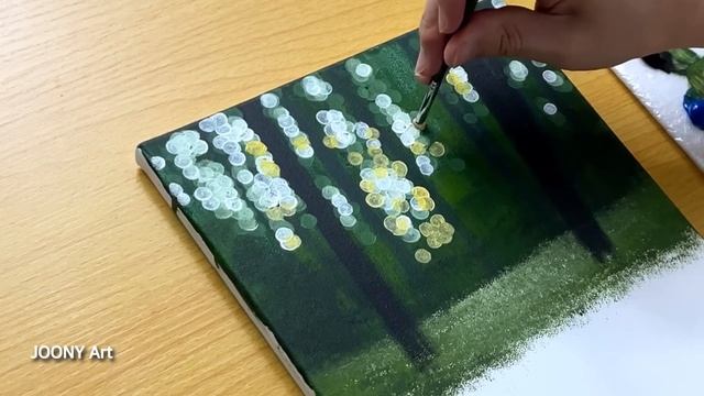 Easy Way to Paint a Morning Forest / Acrylic Painting for Beginners смотреть онлайн