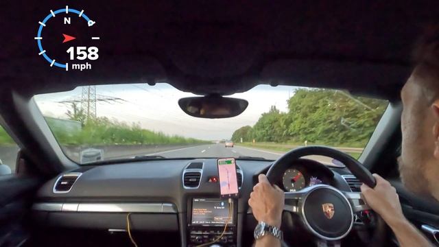 Autobahn top speed run in a Porsche Boxster S 981 смотреть онлайн
