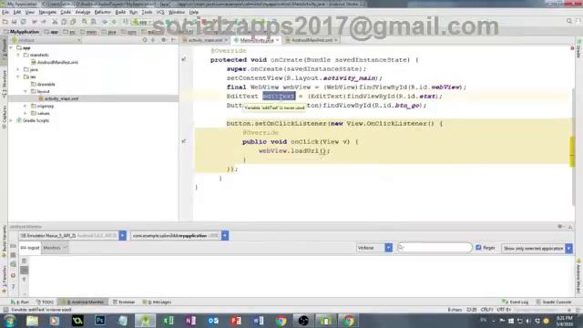 Android Studio دروس تعلم برمجة التطبيقات بالاندرويد استيديو الدرس9 متصفح الانترنت WebView смотреть онлайн