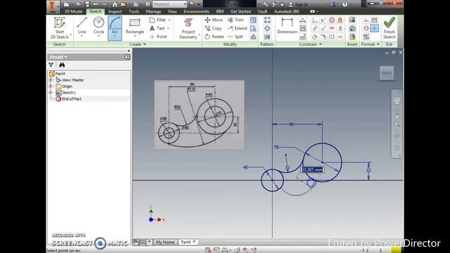 Autodesk Inventor - Tangent in Sketching Arc смотреть онлайн