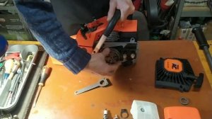 Как самому сделать замену венца звёздочки на бензопиле.