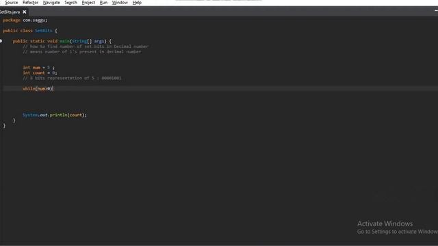 Count the number of set bits(1's) in an Integer in binary representation | Leetcode | Java смотреть онлайн