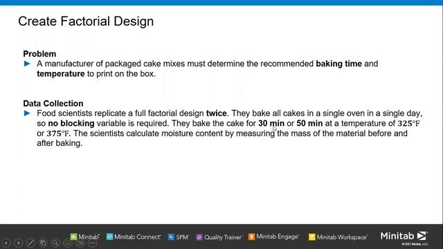 Minitab Statistical Software: Design Of Experiment