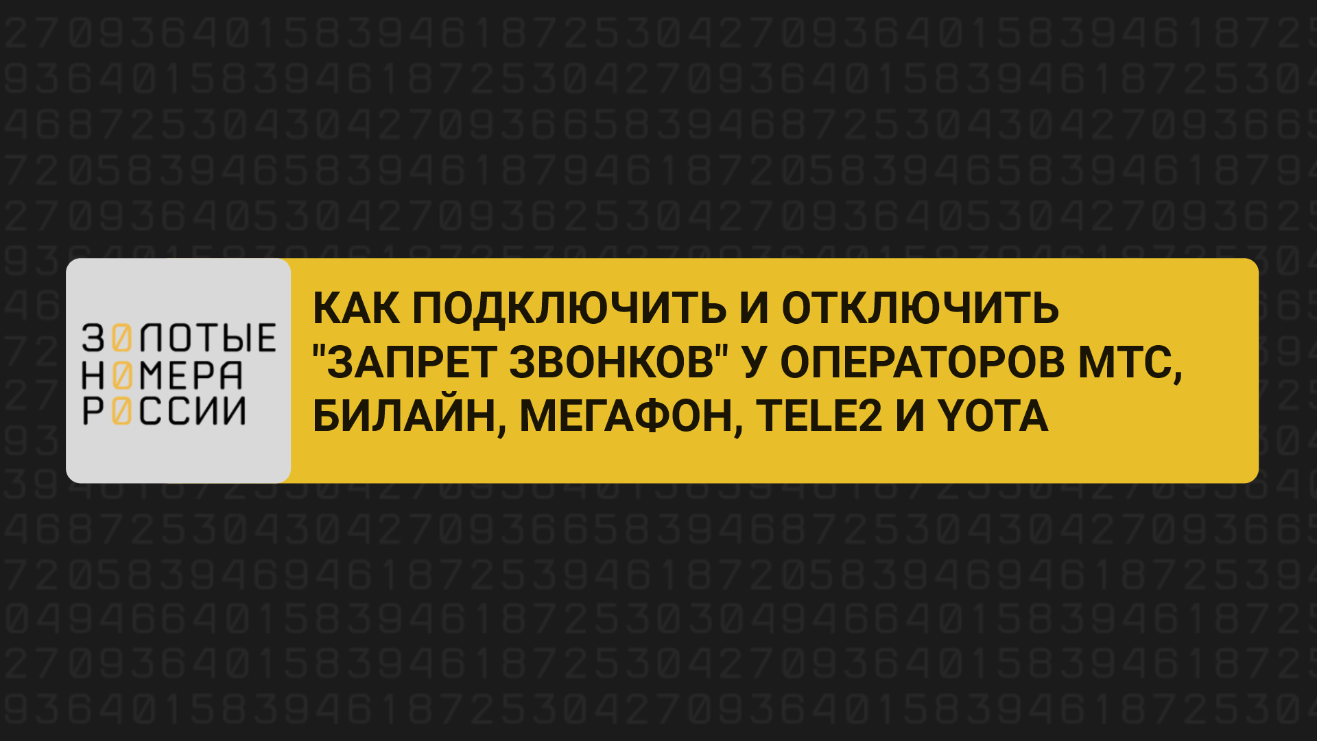 Как подключить и отключить “Запрет звонков” у операторов МТС, Билайн, Мегафон, Теле2, Йота смотреть онлайн