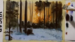 Рисуем сосновый лес.Мастер-классы Вугара Мамедова
