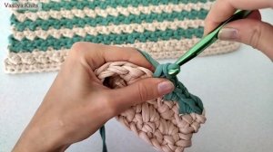 ? САМЫЙ Простой и Красивый ? коврик крючком. Двухцветный/двухсторонний узор. Сидушка из пряжи.