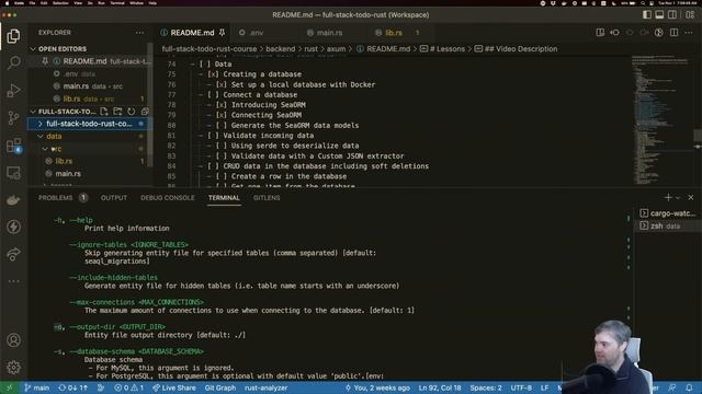 Generating SeaORM Models - Introduction to Axum 0.5 смотреть онлайн