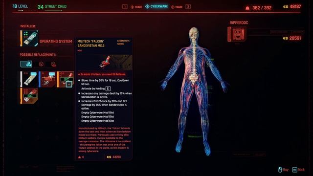 Militech Falcon Sandevistan MK.5 Location Cyberpunk 2077 Iconic Cyberdeck смотреть онлайн