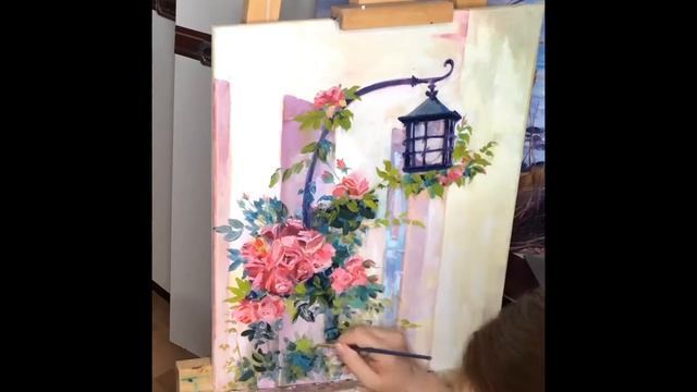 ?HOW TO PAINT ROSES ? РОЗА МАСЛОМ смотреть онлайн