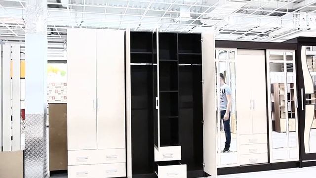 Шкаф Трио - Венге-Дуб белфорд - Сундук-мебель смотреть онлайн