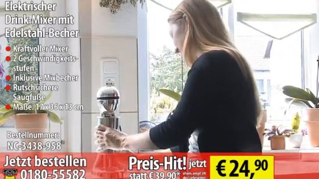 Rosenstein & Söhne Elektrischer Drink-Mixer mit Edelstahl-Becher смотреть онлайн