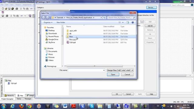 How To Run Nios II Application Using Quartus II And Qsys