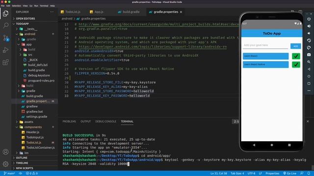 React Native beginners tutorial. Building a apk (To-do app) Part 5 смотреть онлайн