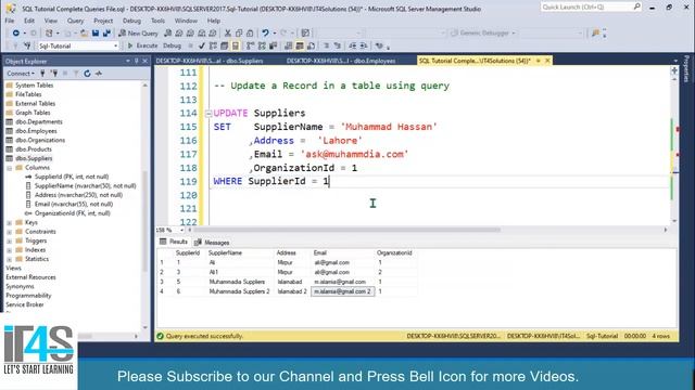 SQL Server Complete Course | 25 - SQL UPDATE Statement - Update Record using SQL UPDATE Statement смотреть онлайн
