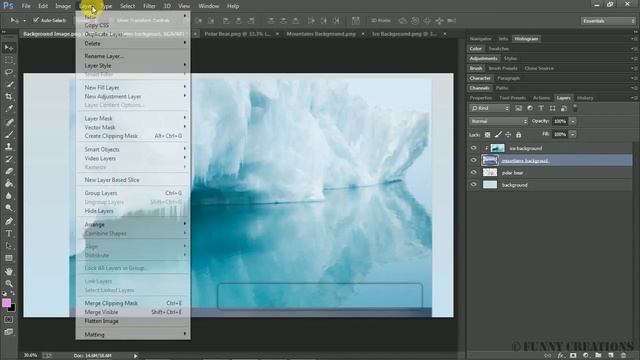 Polar bear Double Exposure effect || Adobe Photoshop CC (2018) смотреть онлайн