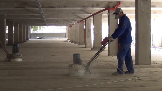Наливные полимерные полы. Шлифование бетона. смотреть онлайн