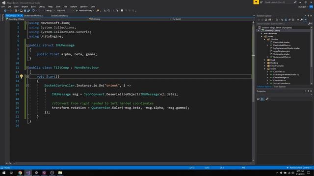 Streaming Phone orientation to Unity over Web Sockets смотреть онлайн