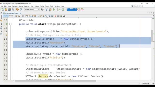 JavaFX Tutorial 17 - StackedBarChart Java GUI смотреть онлайн