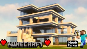 Майнкрафт -  как построить простой большой современный дом, minecraft.