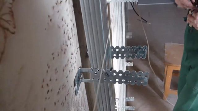 Как выровнять каркас под гипсокартон по шнуру или выравнивание стен каркасом. смотреть онлайн