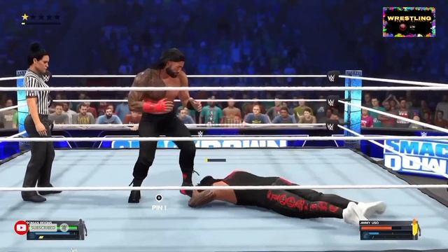 Roman Reigns Vs Jimmy Uso wwe smackdown game Play - WWE 2k23 Ps5 Game Play смотреть онлайн