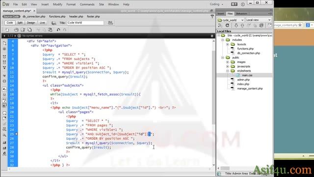 CMS Site using php and mysql Bangla 08 Adding page to navigation смотреть онлайн