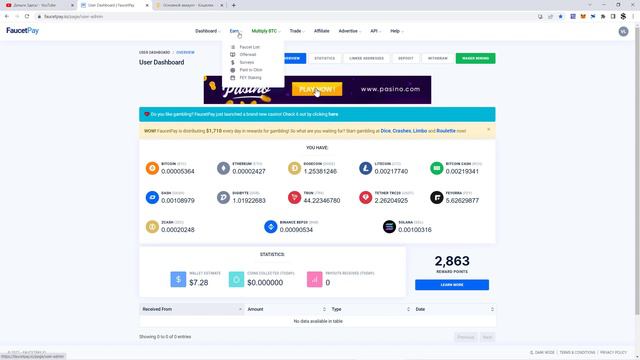 КАК #ЗАРАБОТАТЬ НА КОШЕЛЬКЕ #ФАУКЕТПЕЙ РУКОВОДСТВО ИНСТРУКЦИЯ ВВОД ВЫВОД ПЕРЕВОД #FAUCETPAY смотреть онлайн