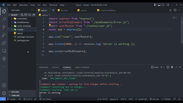 Error Handling in Express.JS, Custom Error Handler in Node.JS смотреть онлайн
