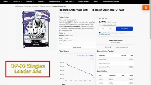 * BUY BUY BUY!!! *  -  OP-03 MARKET WATCH  -  September 2023 Edition