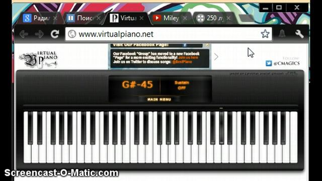 Miley Cyrus - The Climb Virtual piano смотреть онлайн