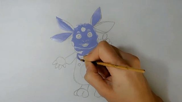 Мульт "Лунтик".Главный герой Лунтик. Рисуем карандашом и раскрашиваем гуашью персонажа. смотреть онлайн