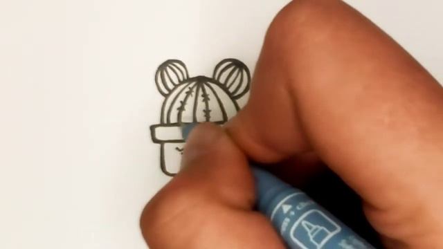 Как нарисовать милый кактус. Простые рисунки для срисовки. Милые кавайные рисунки для скетчбука. смотреть онлайн